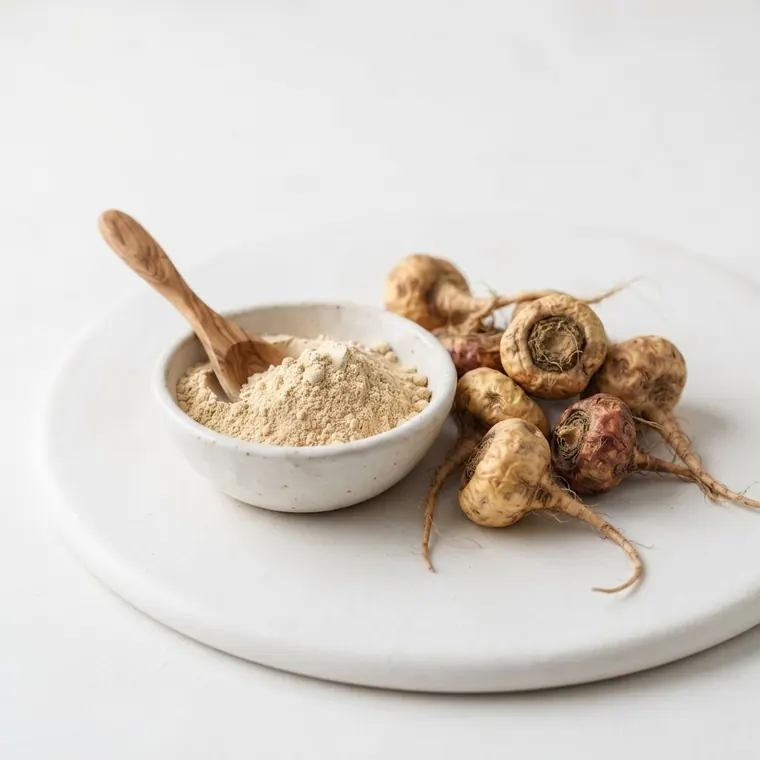 AI-gegenereerde afbeelding: Maca-wortel